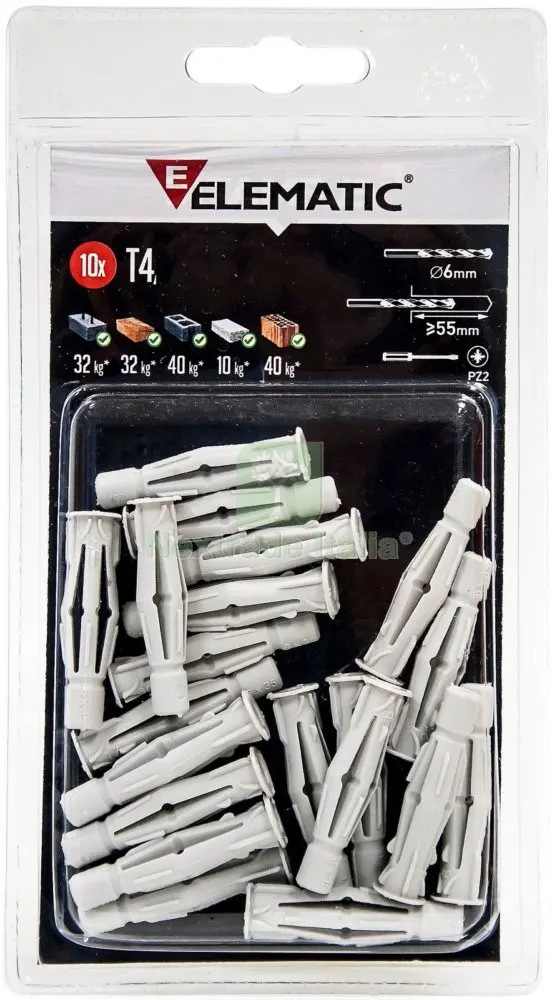 10CF Elematic Blister Tasselli T4/VA Diametro 8MM Lunghezza 50MM 8 Confezioni — Tasselli e ancoraggi — rif. FERX.12627 10CF Elematic Blister Tasselli T4/VA Diametro 8MM Lunghezza 50MM 8 Confezioni — Tasselli e ancoraggi — rif. FERX.12627