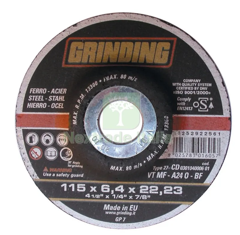 25PZ GRINDING MINIDISCO PER SBAVARE FERRO DIAMETRO 115MM SPESSORE 6,4MM — Punte, frese e dischi — rif. FERX.12641