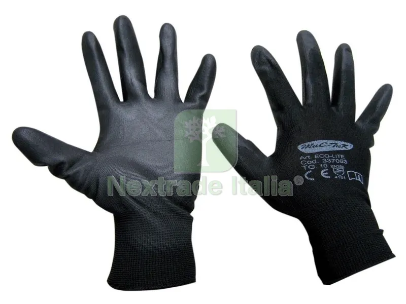 12PAIA GUANTI NYLON POLIURETANO ECO-LITE NERO TG.7 — Guanti da lavoro — rif. FERX.12655 12PAIA GUANTI NYLON POLIURETANO ECO-LITE NERO TG.7 — Guanti da lavoro — rif. FERX.12655