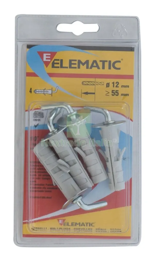 8CF ELEMATIC BLISTER TASSELLO ENP/OC12 OCCHIELLO CHIUSO 4 PZ — Tasselli e ancoraggi — rif. FERX.12927 8CF ELEMATIC BLISTER TASSELLO ENP/OC12 OCCHIELLO CHIUSO 4 PZ — Tasselli e ancoraggi — rif. FERX.12927