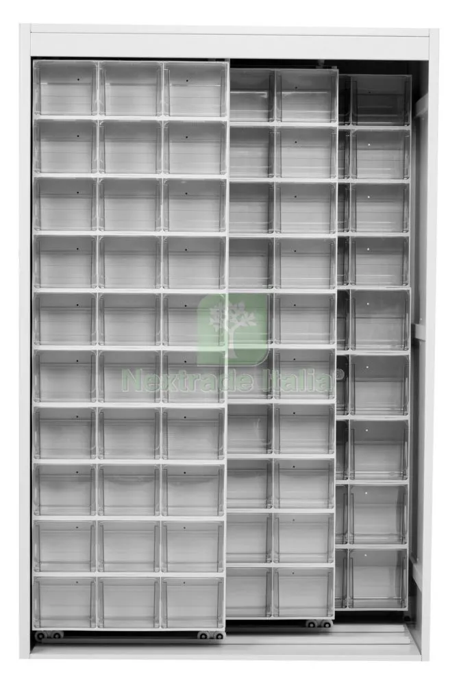 Armadio 2 Pannelli Scorrevoli Cristal BOX104 Cassetti — Arredo — rif. FERX.1296