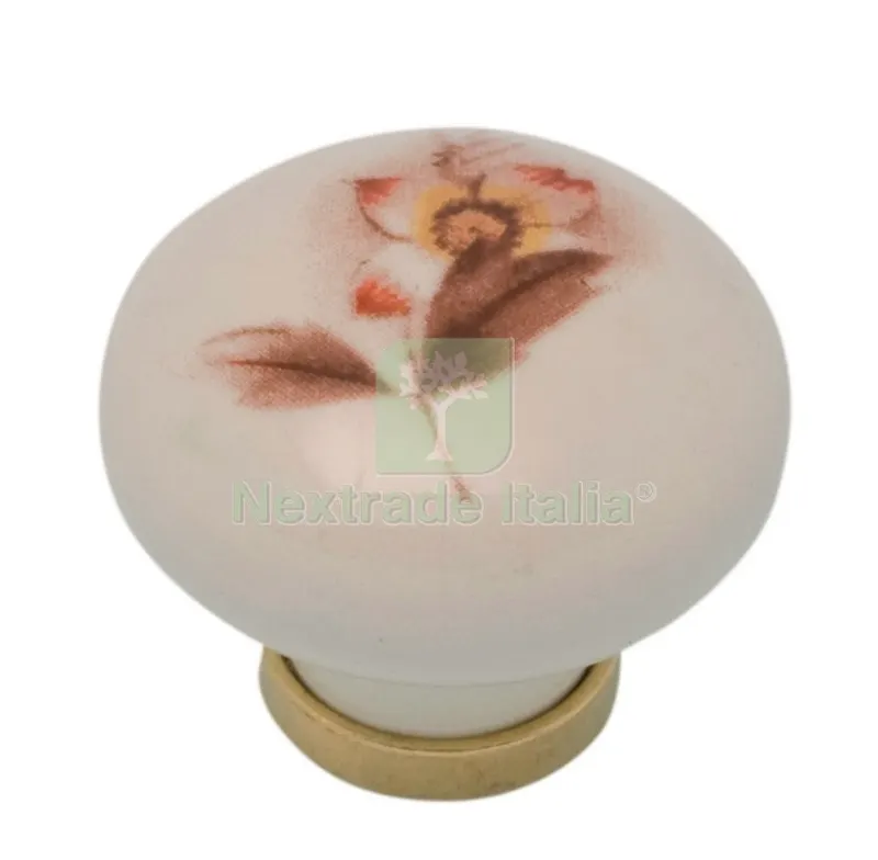25PZ Pomolo Porcellana Tondo con Base Figura 5 MM.31 — Maniglie e pomelli — rif. FERX.13031