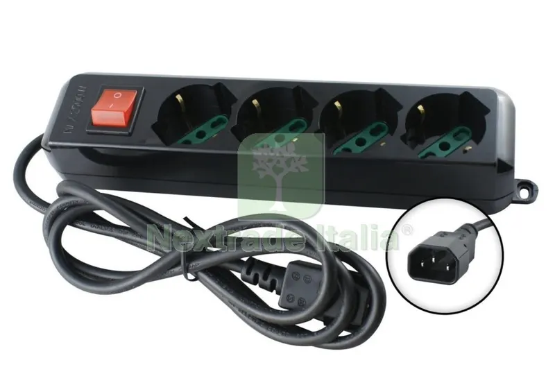 MULTIPRESA 4BIPASSO/SCHUKO+INTERRUTTORE LUMINOSO SPINA IEC GRUPPO CONTINUITA' — Interruttori e prese — rif. FERX.13138 MULTIPRESA 4BIPASSO/SCHUKO+INTERRUTTORE LUMINOSO SPINA IEC GRUPPO CONTINUITA' — Interruttori e prese — rif. FERX.13138