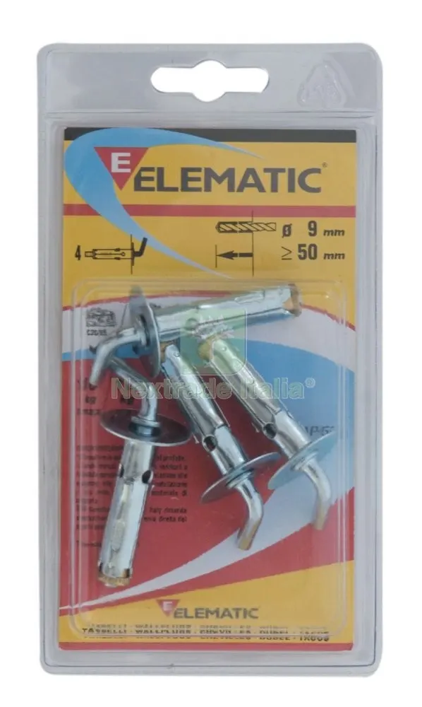 8CF ELEMATIC BLISTER TASSELLO T61/OC9 OCCHIELLO CHIUSO 4 PZ — Tasselli e ancoraggi — rif. FERX.13151 8CF ELEMATIC BLISTER TASSELLO T61/OC9 OCCHIELLO CHIUSO 4 PZ — Tasselli e ancoraggi — rif. FERX.13151
