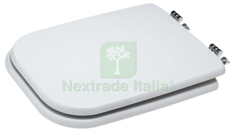 COPRIVASO IN LEGNO cm 34x41,3 SAVINI MOD. CONCA BIANCO CERNIERA UNIVERSALE CWATCONAU — Sanitari e ceramiche — rif. FERX.13182