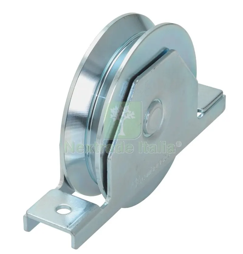 4PZ RUOTE X CANCELLO GOLA Y SUPPORTO CHIUSURA 2 CUSCINETTI MM.120 — Maniglie e pomelli — rif. FERX.13237