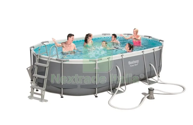 Piscina con Telaio e Pompa Ovale 488X305XH107 CM 56448 — Tempo libero outdoor — rif. FERX.13285 Piscina con Telaio e Pompa Ovale 488X305XH107 CM 56448 — Tempo libero outdoor — rif. FERX.13285