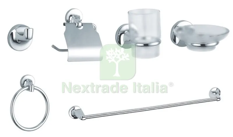 SERIE BAGNO PZ.6 CROMO "TONDO'" — Accessori bagno — rif. FERX.13807 SERIE BAGNO PZ.6 CROMO "TONDO'" — Accessori bagno — rif. FERX.13807