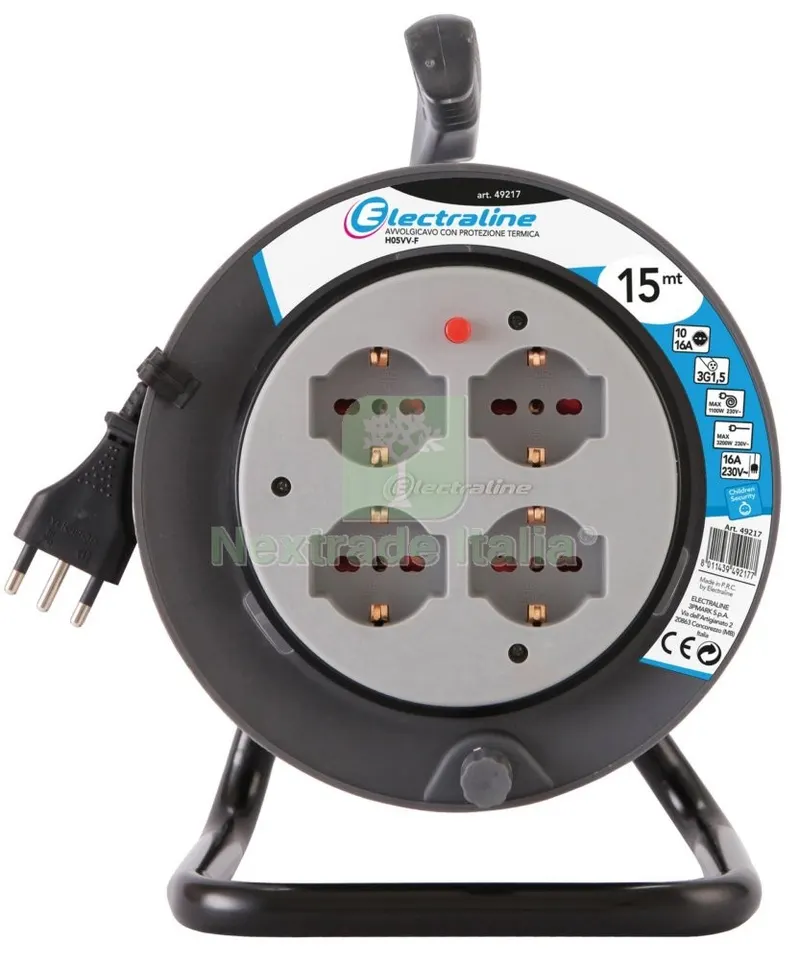 AVVOLGICAVO ML.15 3X1,5 4BIPASSO SCHUKO + PROTEZIONE/49217 — Illuminazione — rif. FERX.13937 AVVOLGICAVO ML.15 3X1,5 4BIPASSO SCHUKO + PROTEZIONE/49217 — Illuminazione — rif. FERX.13937