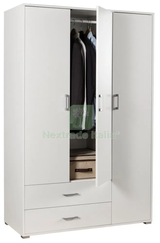 Kit Armadio 3 Ante +2 Cassetti CM 120X51X183H Bianco — Arredo — rif. FERX.14058 Kit Armadio 3 Ante +2 Cassetti CM 120X51X183H Bianco — Arredo — rif. FERX.14058