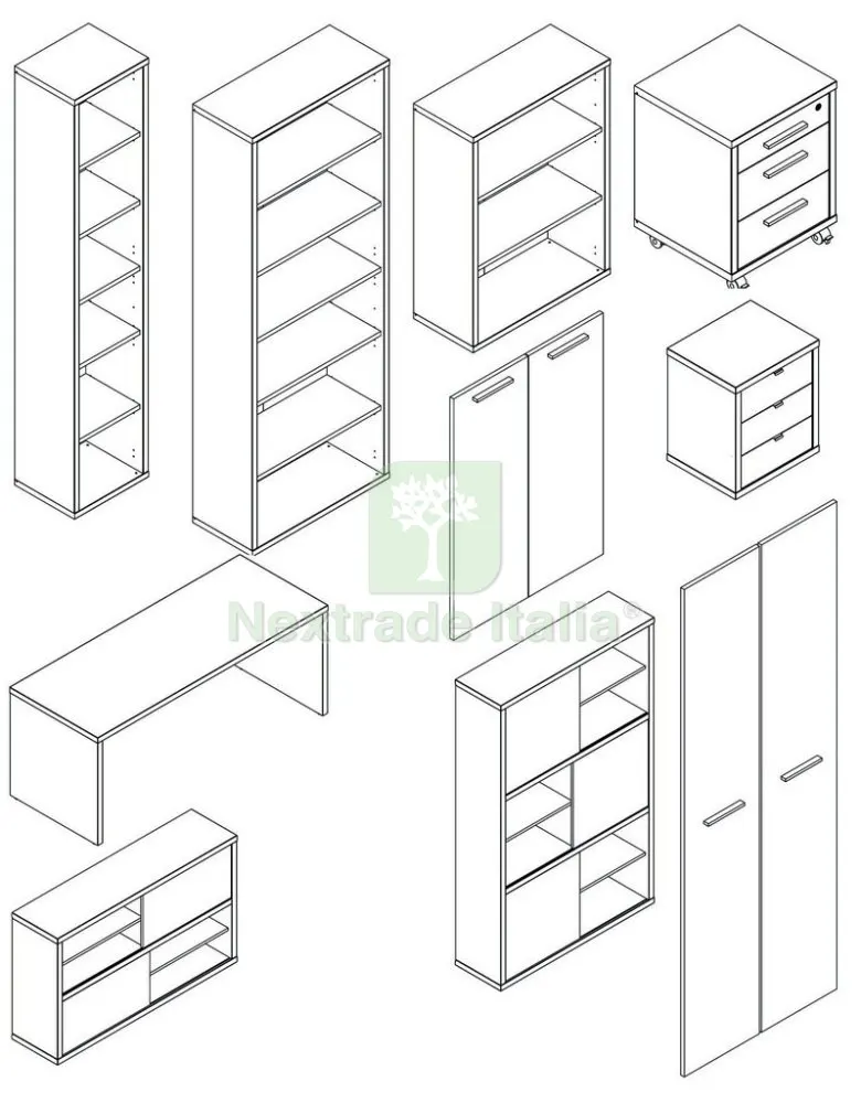 Kit Scrivania ANGOLO"600" CM 75X102X75 30631-36 — Arredo — rif. FERX.14076 Kit Scrivania ANGOLO"600" CM 75X102X75 30631-36 — Arredo — rif. FERX.14076