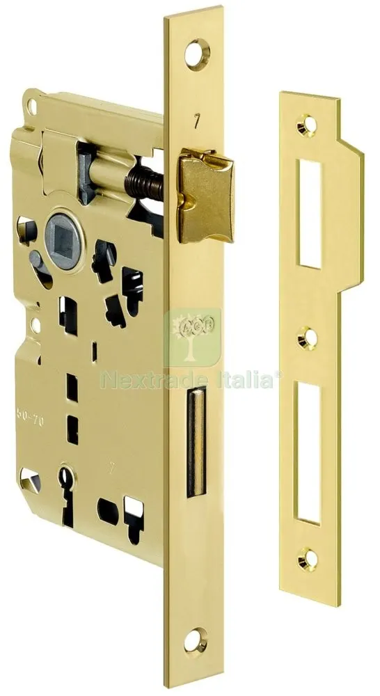 5PZ PATENT OTTONATA AGB QUADRO 8/70 MM.50 — Serrature e cilindri — rif. FERX.14114