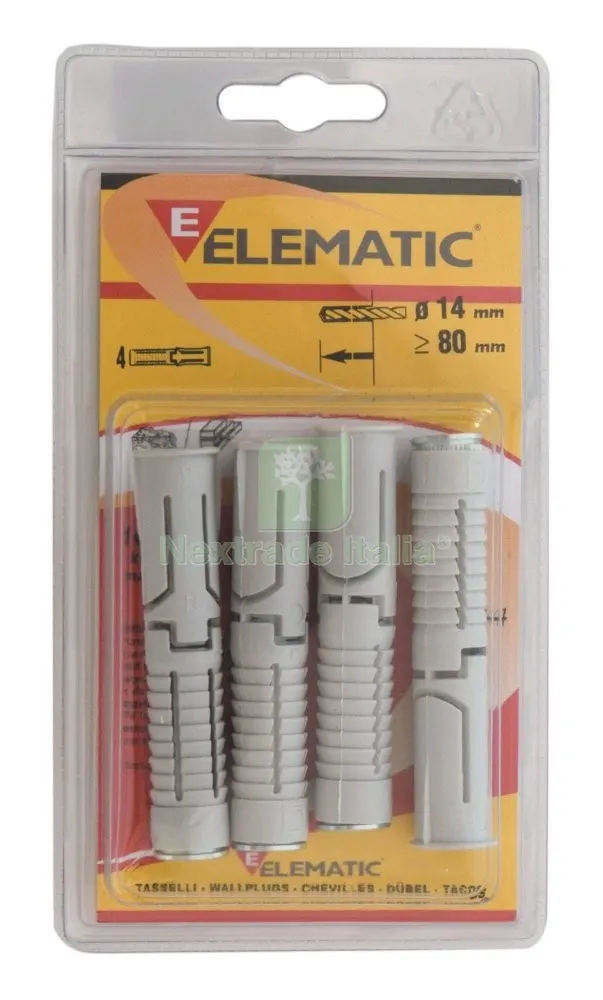 10CF ELEMATIC BLISTER TASSELLO EM14 4 PZ — Tasselli e ancoraggi — rif. FERX.14183 10CF ELEMATIC BLISTER TASSELLO EM14 4 PZ — Tasselli e ancoraggi — rif. FERX.14183