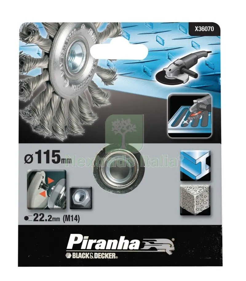 Piranha X36070 Spazzola Acciaio Circolari Diametro 115 — Tubi e raccordi — rif. FERX.14340