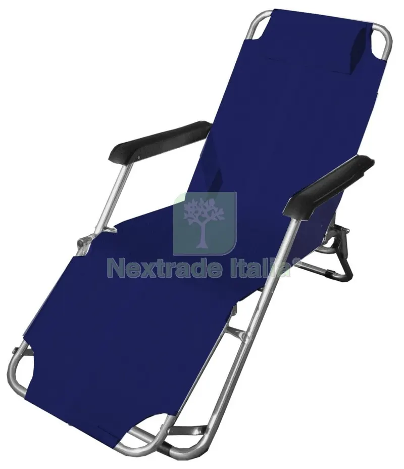 2PZ Playa Sdraio Alluminio con Poggiapiedi Blu — Tempo libero outdoor — rif. FERX.14568