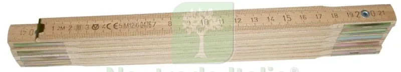 12PZ DOPPIO METRO IN LEGNO BIANCO 10 ASTE DA 16 MM — Misurazione e taglio manuale — rif. FERX.1463