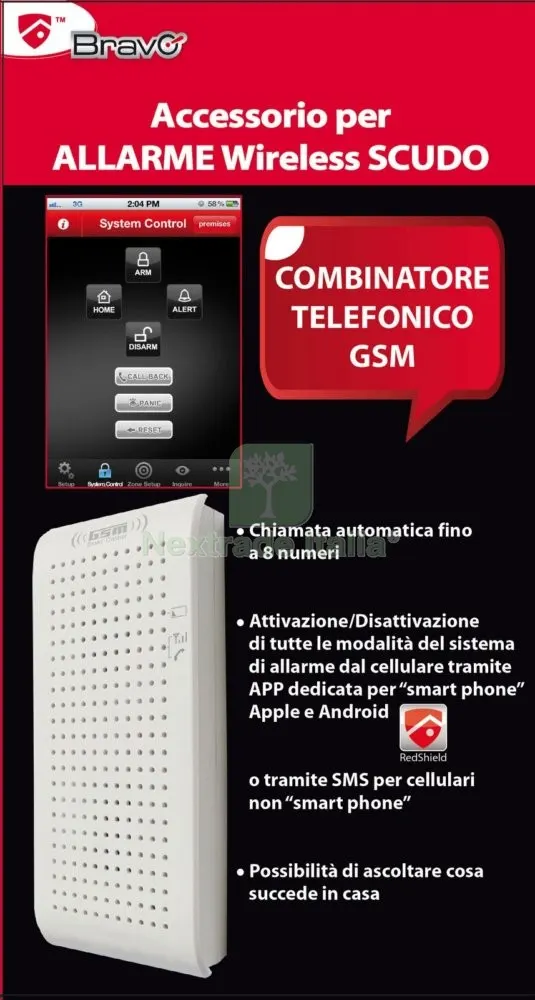 Antifurto Domestico-Combinatore GSM Telefonico — Flessibili e allacci — rif. FERX.14650 Antifurto Domestico-Combinatore GSM Telefonico — Flessibili e allacci — rif. FERX.14650