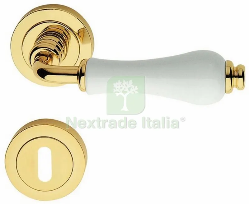 Maniglia "dalia" con Rosetta OLV Porcellana Bianca — Maniglie e pomelli — rif. FERX.14660 Maniglia "dalia" con Rosetta OLV Porcellana Bianca — Maniglie e pomelli — rif. FERX.14660