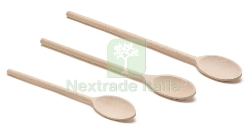 12PZ Set 3 Cucchiai CM.25-30-35 Legno Naturale — Casalinghi e organizzazione — rif. FERX.14768