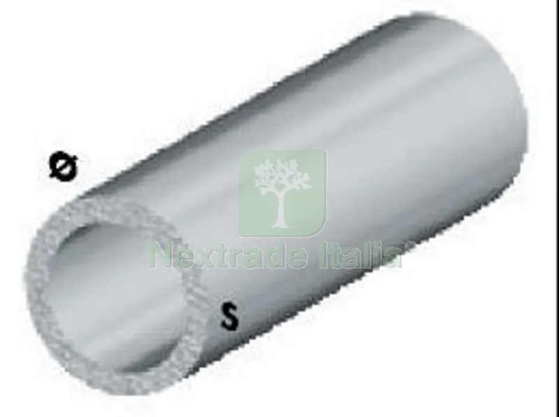 5PZ PROFILO ARGENTO H.200 cm TUBO TONDO 12X1 mm — Profili e angolari decorativi — rif. FERX.15106 5PZ PROFILO ARGENTO H.200 cm TUBO TONDO 12X1 mm — Profili e angolari decorativi — rif. FERX.15106
