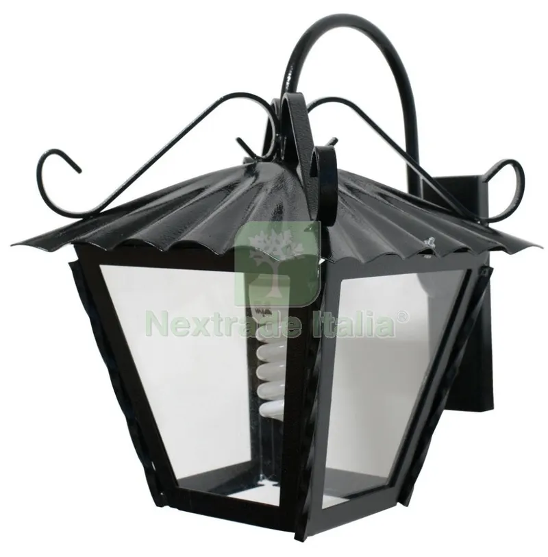 4PZ Lanterna Ferro Battuto con Braccio MOD.ANTICO — Illuminazione — rif. FERX.15137 4PZ Lanterna Ferro Battuto con Braccio MOD.ANTICO — Illuminazione — rif. FERX.15137