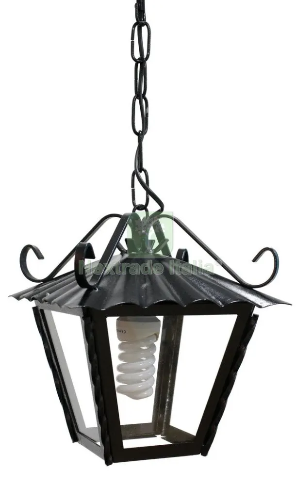 4PZ Lanterna Ferro Battuto con Catena MOD.ANTICO — Illuminazione — rif. FERX.15138 4PZ Lanterna Ferro Battuto con Catena MOD.ANTICO — Illuminazione — rif. FERX.15138