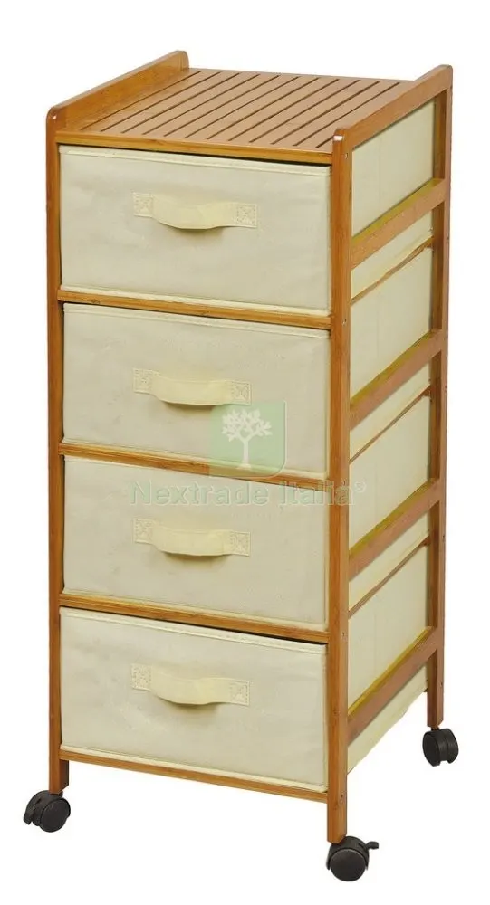Cassettiera Bamboo-TNT Bianco CM 36X36X90H 4 Cassetti — Arredo — rif. FERX.15417 Cassettiera Bamboo-TNT Bianco CM 36X36X90H 4 Cassetti — Arredo — rif. FERX.15417