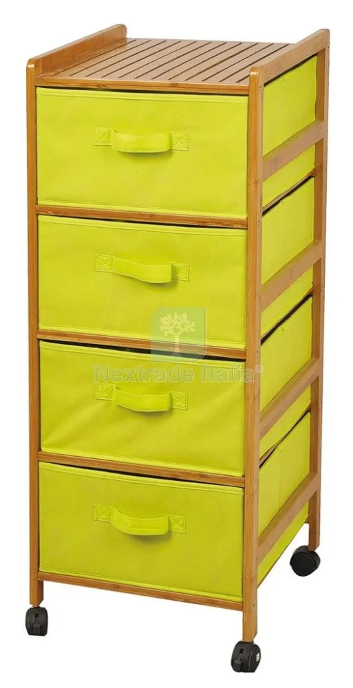 Cassettiera Bamboo-TNT Verde CM 36X36X90H 4 Cassetti — Arredo — rif. FERX.15420 Cassettiera Bamboo-TNT Verde CM 36X36X90H 4 Cassetti — Arredo — rif. FERX.15420