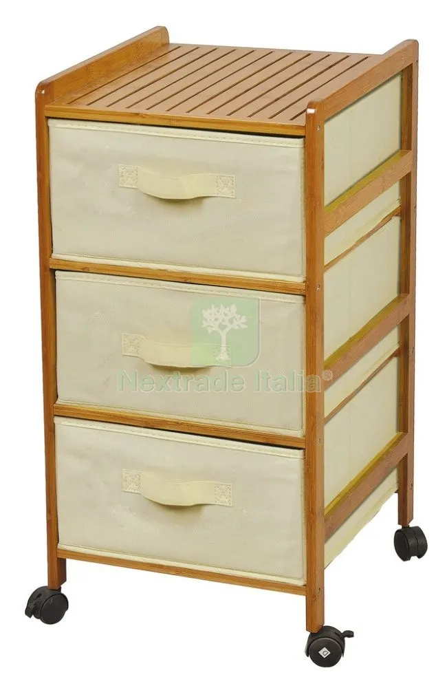 Cassettiera Bamboo-TNT Bianco CM 36X36X71H 3 Cassetti — Arredo — rif. FERX.15428 Cassettiera Bamboo-TNT Bianco CM 36X36X71H 3 Cassetti — Arredo — rif. FERX.15428