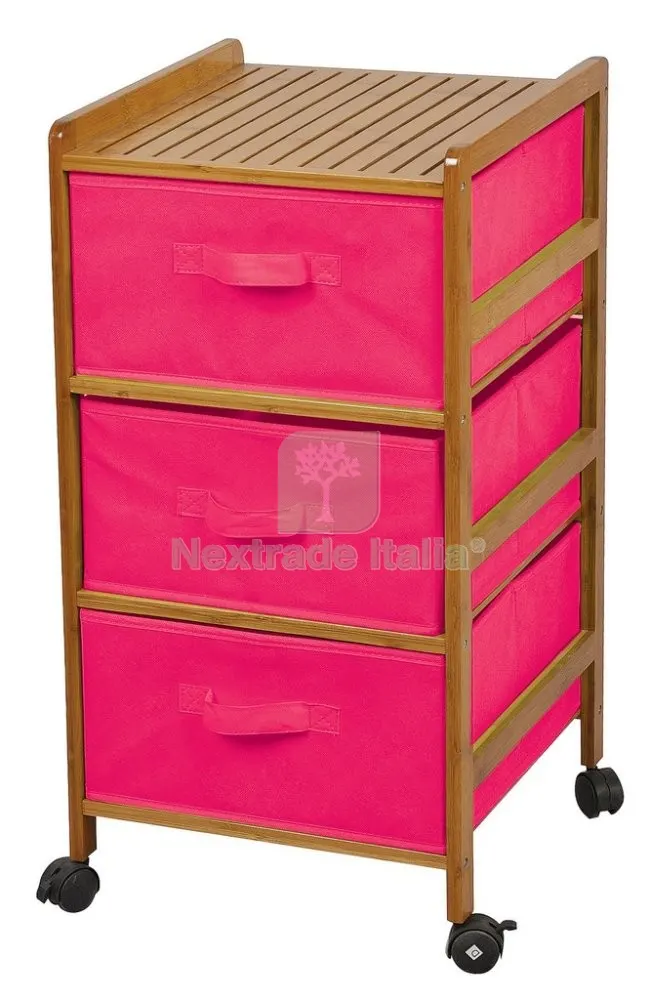 Cassettiera Bamboo-TNT Fucsia Dimensioni CM 36X36X71H 3 Cassetti — Arredo — rif. FERX.15432 Cassettiera Bamboo-TNT Fucsia Dimensioni CM 36X36X71H 3 Cassetti — Arredo — rif. FERX.15432