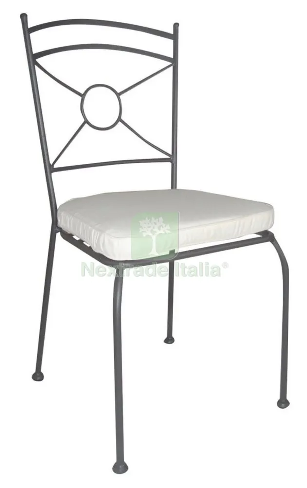 6PZ Sedia "NEW Suprema" in Ferro Battuto con Cusc — Arredo — rif. FERX.15579 6PZ Sedia "NEW Suprema" in Ferro Battuto con Cusc — Arredo — rif. FERX.15579