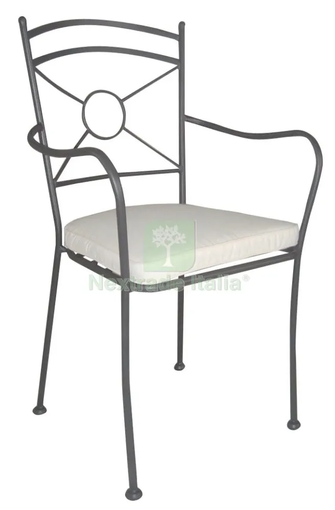 6PZ Poltrona"new Suprema"in Ferro Battuto con Cuscino — Arredo — rif. FERX.15581 6PZ Poltrona"new Suprema"in Ferro Battuto con Cuscino — Arredo — rif. FERX.15581