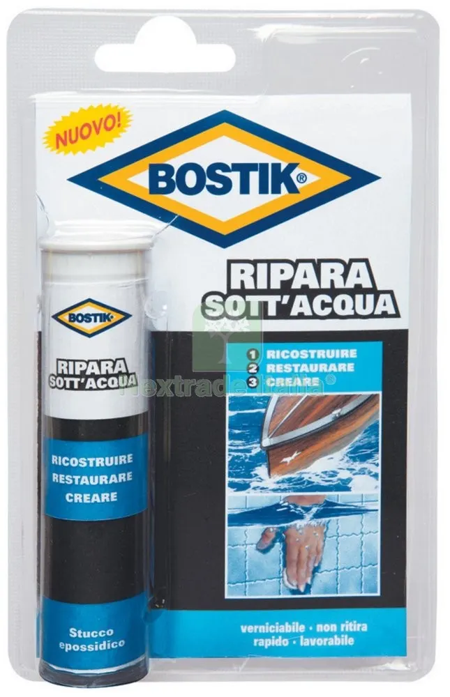 BOSTIK "RIPARA SOTT'ACQUA" 56 GRAMMI — Adesivi e sigillanti — rif. FERX.15655 BOSTIK "RIPARA SOTT'ACQUA" 56 GRAMMI — Adesivi e sigillanti — rif. FERX.15655