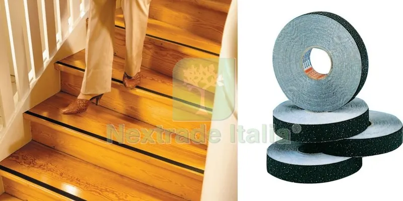 3PZ ANTISDRUCCIOLO"TESA"NERO NASTRO MM.50 X MT.15 — Profili antiscivolo e gomma — rif. FERX.16091