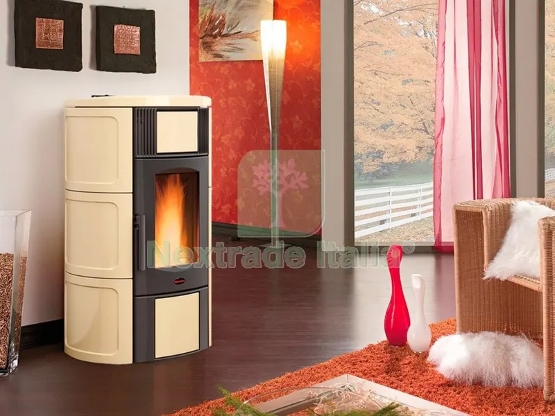 Stufa Pellet 20 KW Iside Idro 2.0 Ceram. Pergam. — Stufe e camini — rif. FERX.16095