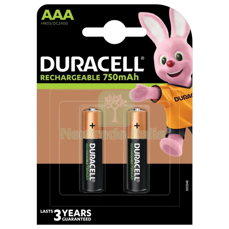 10PZ DURACELL BATTERIE RICARICABILI MAH 750 M/STILO BL.2 HR3 — Batterie e caricabatterie — rif. FERX.16139