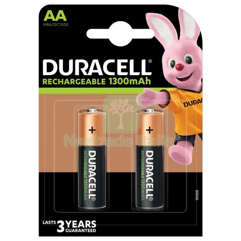20PZ DURACELL BATTERIE RICARICABILI MAH1300 STILO BL.2 HR6 — Batterie e caricabatterie — rif. FERX.16146