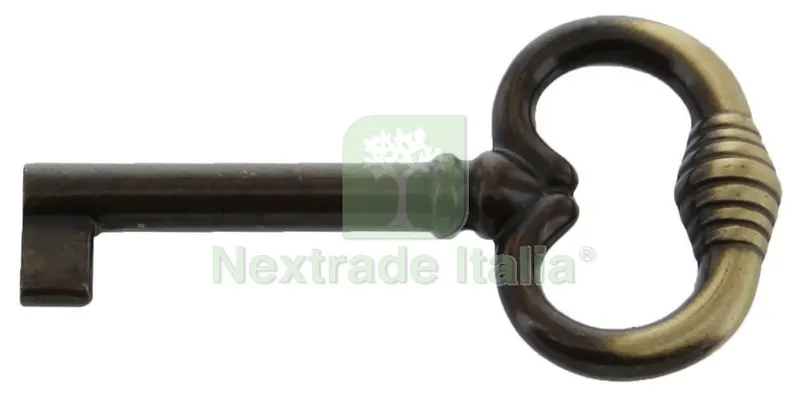 25PZ CHIAVE ANTICHIZZATA ART. 33708 DIMENSIONI MM35X62 FINITURA BRONZO SFUMATO — Ferramenta per legno e mobili — rif. FERX.162