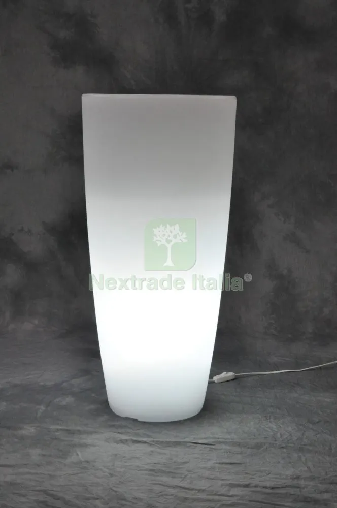VASO HOME LIGHT TONDO DIAMETRO CM.33 ALTEZZA 70CM COLORE BIANCO GHIACCIO — Vasi e fioriere — rif. FERX.16211