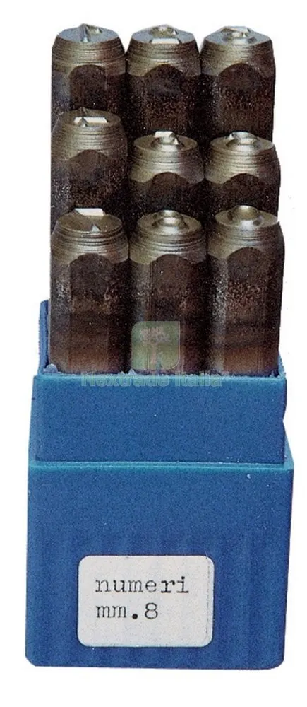 PUNZONI ACCIAIO NUMERI MM. 6 — Punzoni bulini e scalpelli — rif. FERX.1626 PUNZONI ACCIAIO NUMERI MM. 6 — Punzoni bulini e scalpelli — rif. FERX.1626