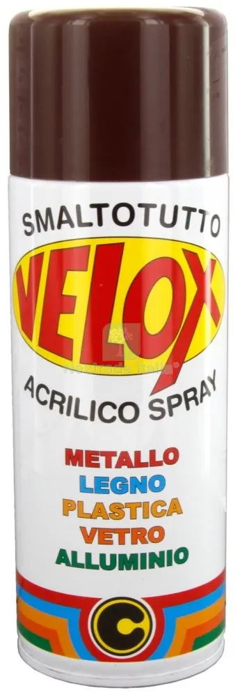 6PZ Velox Spray Acrilico Marrone Mogano RAL 8016 — Bombolette e vernici spray — rif. FERX.16328