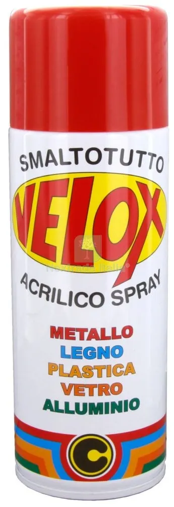 6PZ Velox Spray Acrilico Rosso Traffico RAL 3020 — Bombolette e vernici spray — rif. FERX.16331