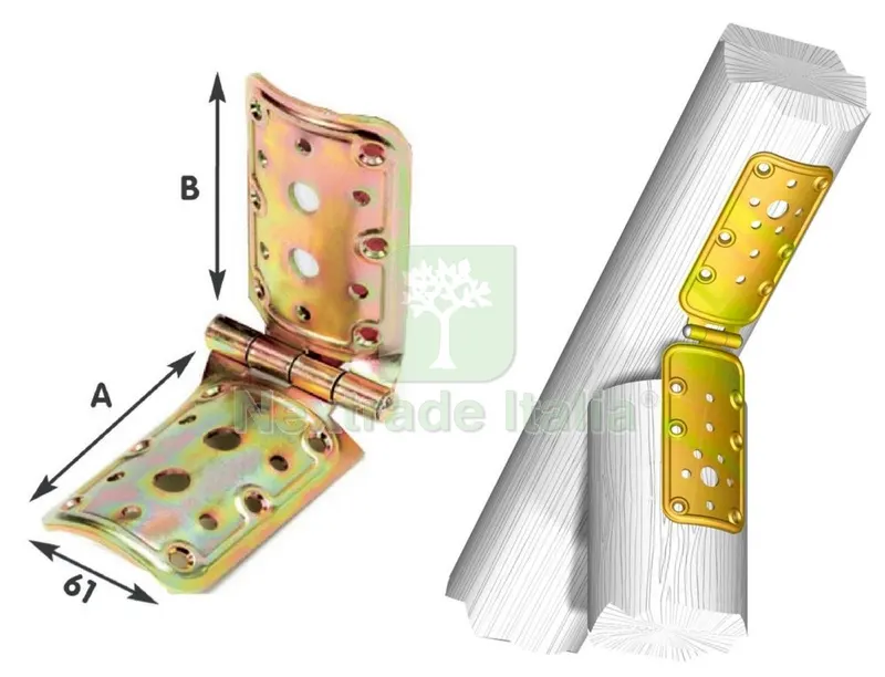 10PZ Giunzione Cerniera Tonda Tropicalizzata 914 MM. 98X98 — Cerniere e cardini — rif. FERX.16653 10PZ Giunzione Cerniera Tonda Tropicalizzata 914 MM. 98X98 — Cerniere e cardini — rif. FERX.16653