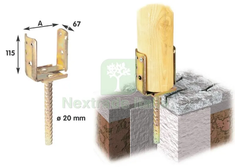 4PZ Supporto Ancoraggio per Reggi Pilastri Tondo Tropicalizzato 938 70/150 — Tasselli e ancoraggi — rif. FERX.16691 4PZ Supporto Ancoraggio per Reggi Pilastri Tondo Tropicalizzato 938 70/150 — Tasselli e ancoraggi — rif. FERX.16691