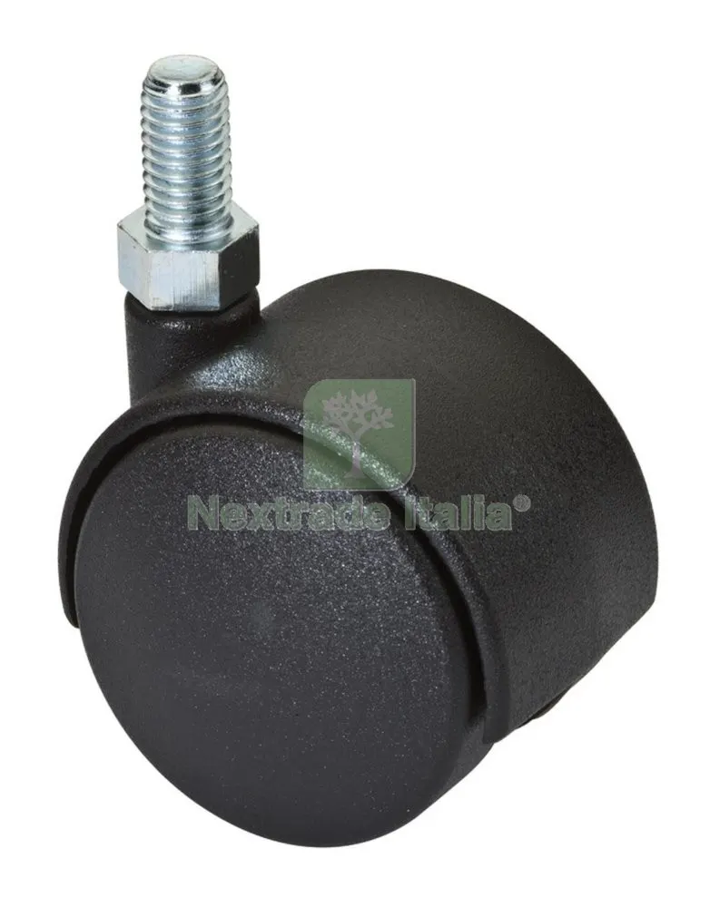 4PZ Ruota Gemellare MM.40 Perno FIL.M6X10 Montato — Ferramenta per legno e mobili — rif. FERX.16740