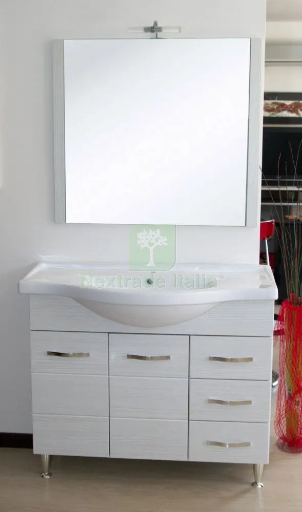 MOBILE BAGNO ANTONELLA 2 ANTE + 3 CASSETTI 105 BIANCO PORTUNA — Accessori bagno — rif. FERX.16969 MOBILE BAGNO ANTONELLA 2 ANTE + 3 CASSETTI 105 BIANCO PORTUNA — Accessori bagno — rif. FERX.16969
