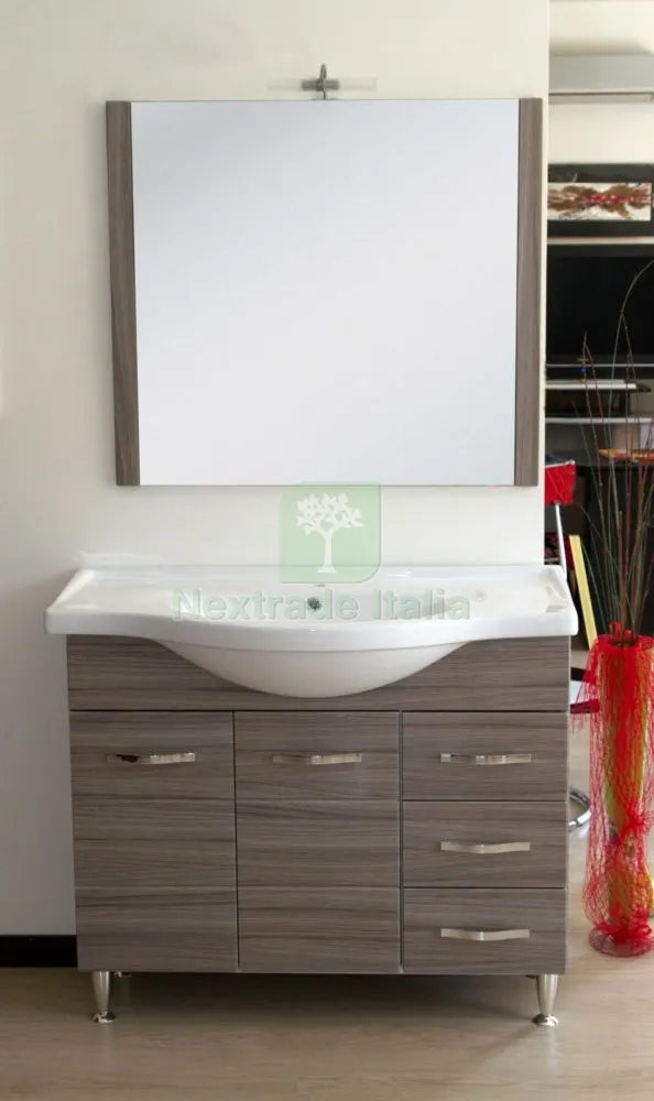 MOBILE BAGNO ANTONELLA 2 ANTE + 3 CASSETTI 105 PALISSANDRO — Accessori bagno — rif. FERX.16970