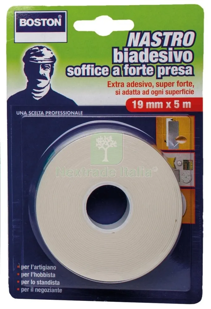 12PZ NASTRO BIADESIVO FORTE BOSTON ML.5X19MM — Adesivi e sigillanti — rif. FERX.17156 12PZ NASTRO BIADESIVO FORTE BOSTON ML.5X19MM — Adesivi e sigillanti — rif. FERX.17156