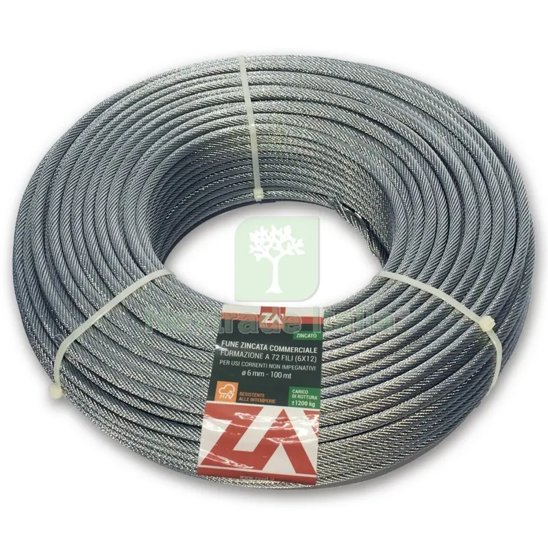 CAVETTO ACCIAIO ZINCATO ANTIGIRO 133FDIAMETRO. 4 MT 100 — Fili, cavetti e catene metalliche — rif. FERX.1725 CAVETTO ACCIAIO ZINCATO ANTIGIRO 133FDIAMETRO. 4 MT 100 — Fili, cavetti e catene metalliche — rif. FERX.1725
