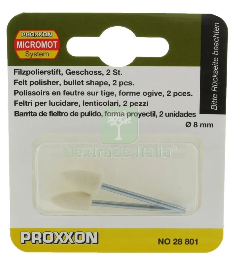 PROXXON 28801 "FIGURA 19"FELTRI CONICI (2 PZ) — Raccordi in ghisa e figure — rif. FERX.1729